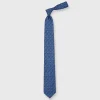 New Salvatore Ferragamo Silk Print Tie Navy Crocodiles