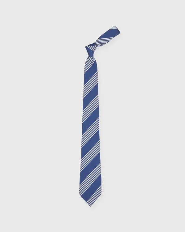 Fashion Sid Mashburn Silk Print Tie Blue/White Stripe