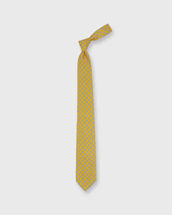 Hot Sid Mashburn Silk Print Tie Yellow/Pale Blue Medallion