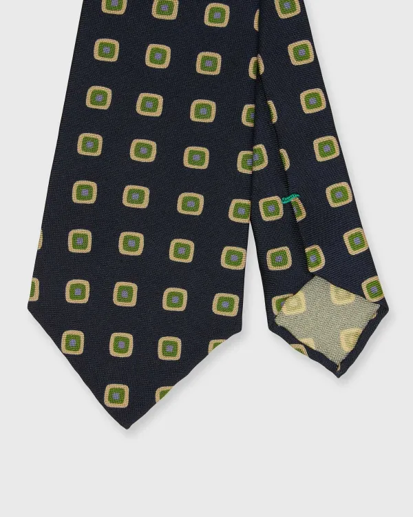 Best Sale Sid Mashburn Silk Print Tie Midnight/Moss Diamond