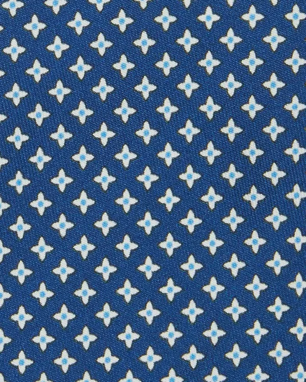 Cheap Sid Mashburn Silk Print Tie Navy/Bone/Sky Pinwheel