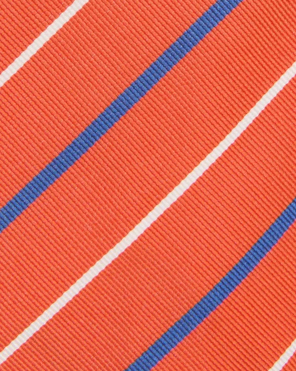 Best Sale Sid Mashburn Silk Woven Tie Orange/Blue/White Stripe