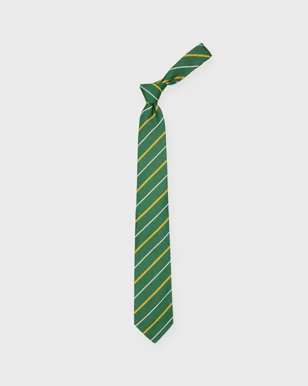 Shop Sid Mashburn Silk Woven Tie Green/Yellow/White Stripe