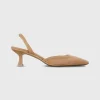 New Ann Mashburn Slight Square Slingback Dark Camel Suede