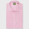 Clearance Sid Mashburn Slim-Fit Spread Collar Sport Shirt Red Gingham Seersucker