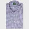 Fashion Sid Mashburn Slim-Fit Spread Collar Sport Shirt Pink/Blue Small Check Poplin