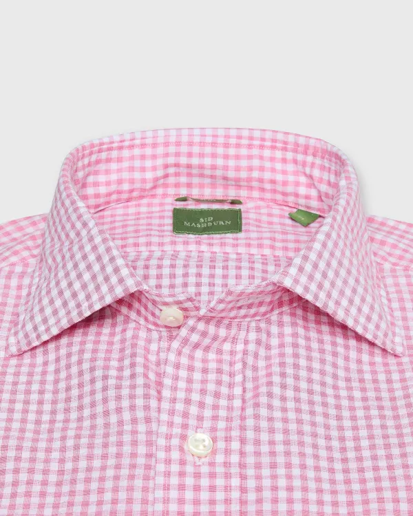 Clearance Sid Mashburn Slim-Fit Spread Collar Sport Shirt Red Gingham Seersucker