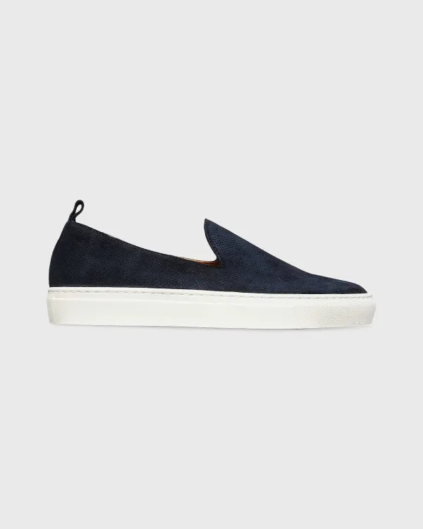 Best Sid Mashburn Slip-On Sneaker Navy Perforated Suede