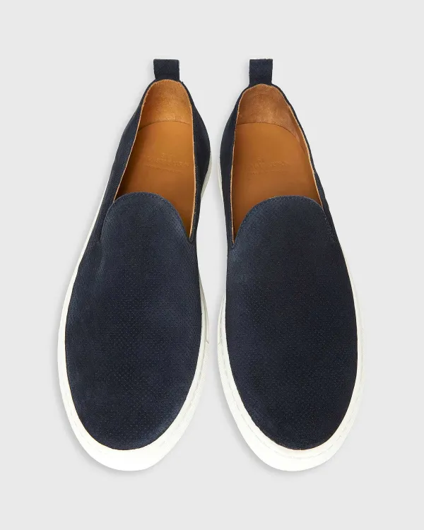 Best Sid Mashburn Slip-On Sneaker Navy Perforated Suede