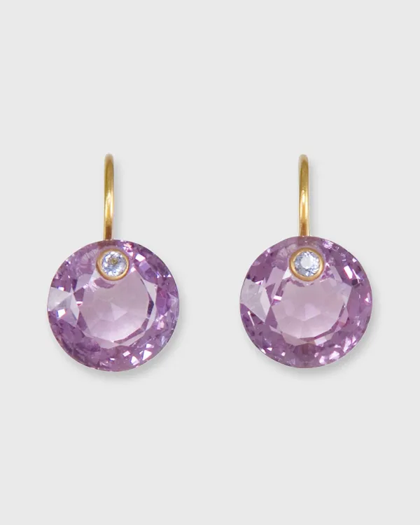 Fashion Marie-Hélène de Taillac Small Round Gem Earrings Amethyst/Tanzanite