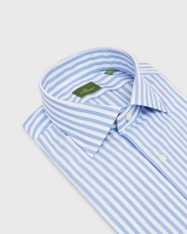 Shop Sid Mashburn Spread Collar Dress Shirt Sky Awning Stripe Poplin