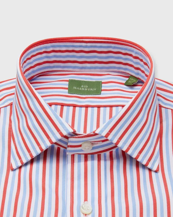 Cheap Sid Mashburn Spread Collar Dress Shirt Poppy/Blue Stripe Poplin