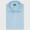 Online Sid Mashburn Spread Collar Popover Sport Shirt Blue/Green/Peach Multi Stripe Cotolino