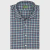 Flash Sale Sid Mashburn Spread Collar Sport Shirt Sage/Navy/Orange Plaid Poplin