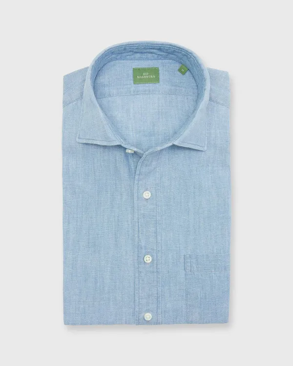 Flash Sale Sid Mashburn Spread Collar Sport Shirt Extra Light Washed Chambray