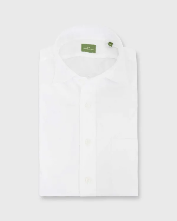 Discount Sid Mashburn Spread Collar Sport Shirt White Poplin