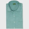 Online Sid Mashburn Spread Collar Sport Shirt Juniper/Blue/Sky Tattersall Poplin