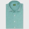 Online Sid Mashburn Spread Collar Sport Shirt Kelly Micro Gingham Poplin