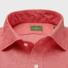 Clearance Sid Mashburn Spread Collar Sport Shirt Poppy Linen