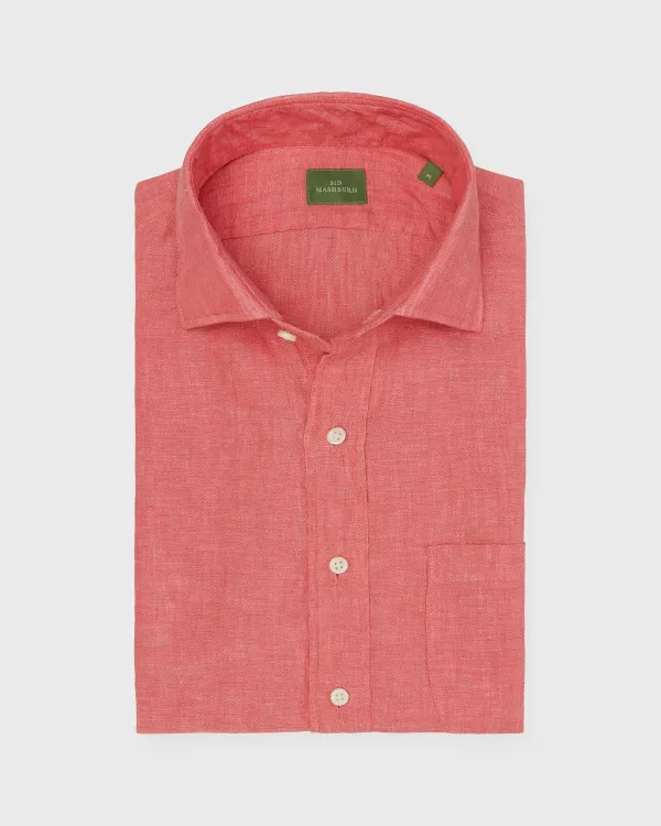 Clearance Sid Mashburn Spread Collar Sport Shirt Poppy Linen