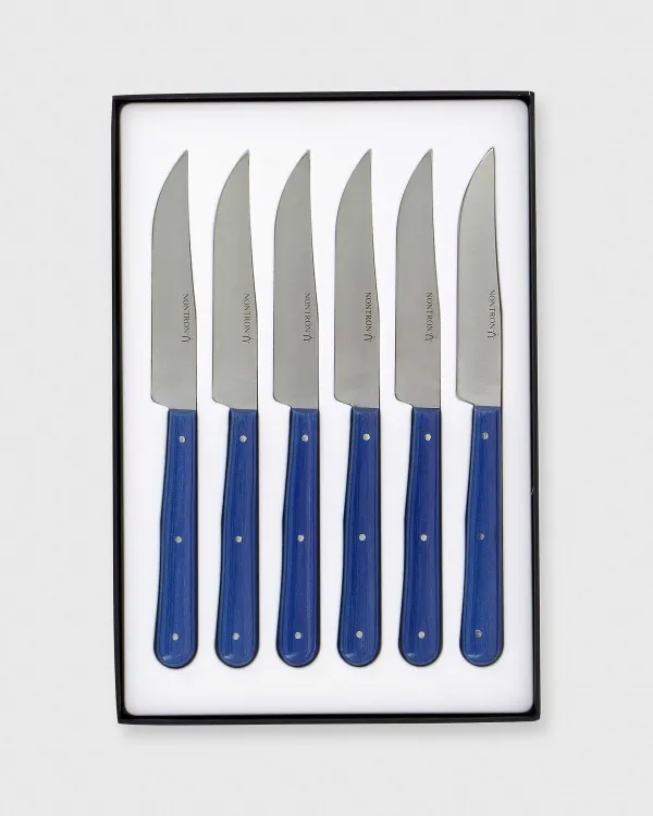 Store Nontron Steak Knives (Set Of 6) Blue Compressed Fabric