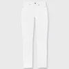 Sale Ann Mashburn Straight Leg 5-Pocket Jean White Stretch Denim