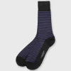 Clearance Sid Mashburn Striped Trouser Dress Socks Dark Heather Grey/Violet Extra Fine Merino