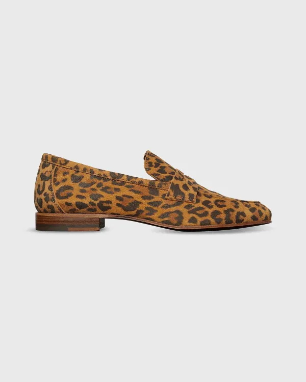 Discount Ann Mashburn Summer Penny Loafer Leopard Print Suede