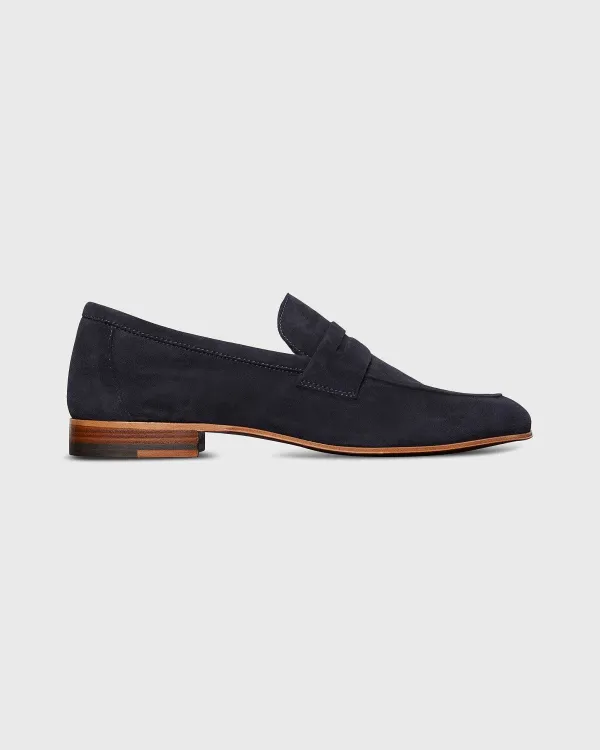 New Ann Mashburn Summer Penny Loafer Navy Suede