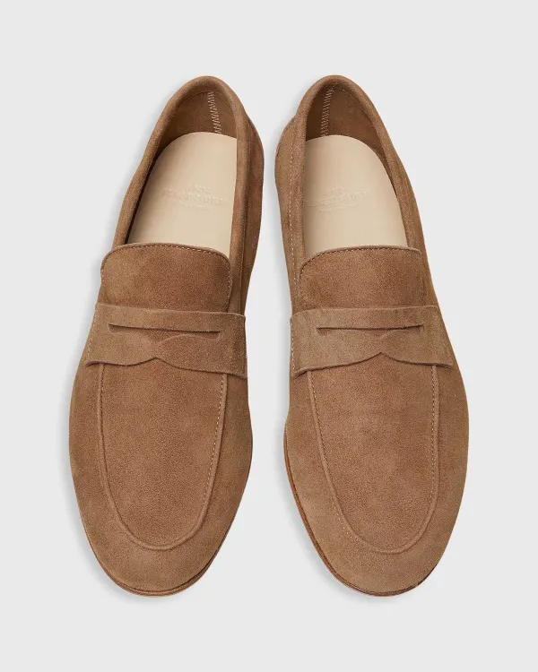 Sale Ann Mashburn Summer Penny Loafer Dark Taupe Suede