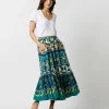 Sale La DoubleJ Sunset Skirt Emerald Casareale Barr Cotton Jersey