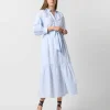 Best Ann Mashburn Tabitha Dress Sky Bengal Stripe Chambray