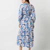 Online Ann Mashburn Tabitha Dress Blue/Orange Ikat Anemone Liberty Fabric