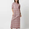 Fashion Ann Mashburn Talitha Shirtdress Ivory/Orange Small Tile Printed Poplin