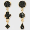 Store Grainne Morton Three Charm Moving Drop Earrings Black