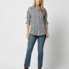 New Ann Mashburn Tomboy Popover Shirt Navy Edenham Shadow Liberty Fabric