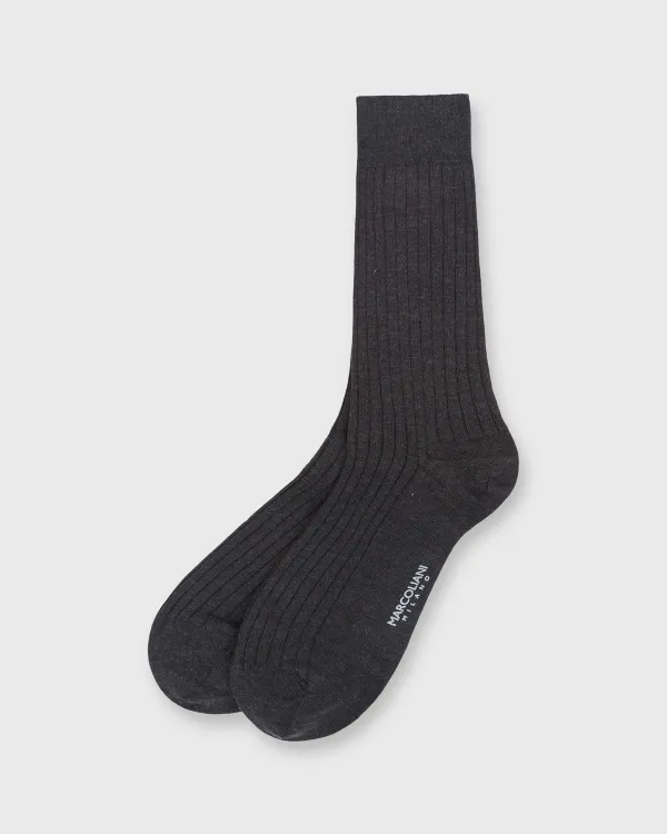 Sale Marcoliani Trouser Dress Socks Charcoal Extra Fine Merino