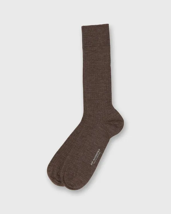 Discount Sid Mashburn Trouser Dress Socks Heather Brown Extra Fine Merino