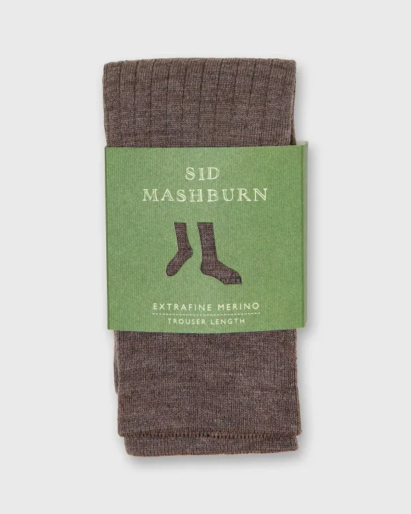 Discount Sid Mashburn Trouser Dress Socks Heather Brown Extra Fine Merino