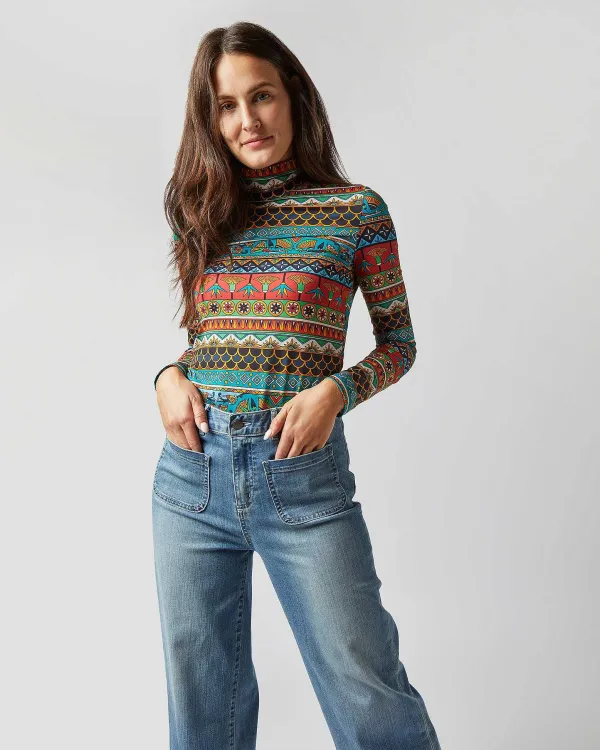 Sale La DoubleJ Turtleneck Giza Turquoise Skinny Jersey