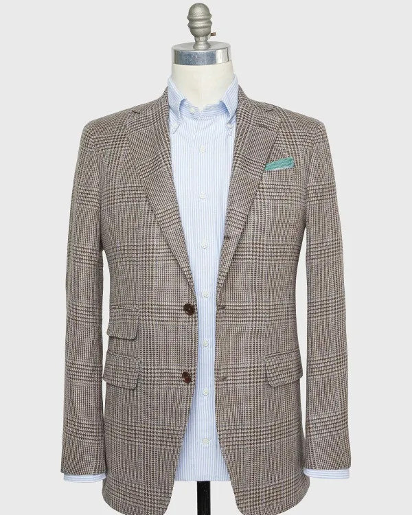 Shop Sid Mashburn Virgil No. 2 Jacket Flax/Chocolate/Sky Glen Plaid Hopsack