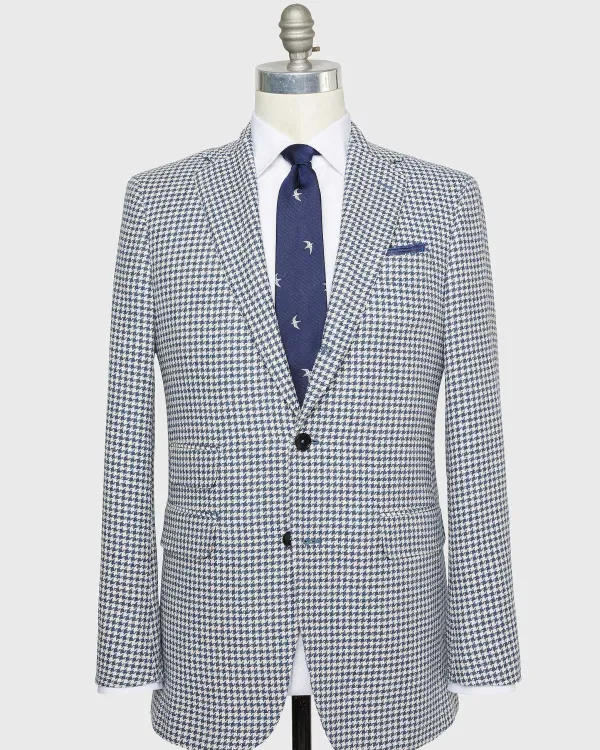 Best Sid Mashburn Virgil No. 2 Jacket Air Force/Bone Houndstooth Tweed