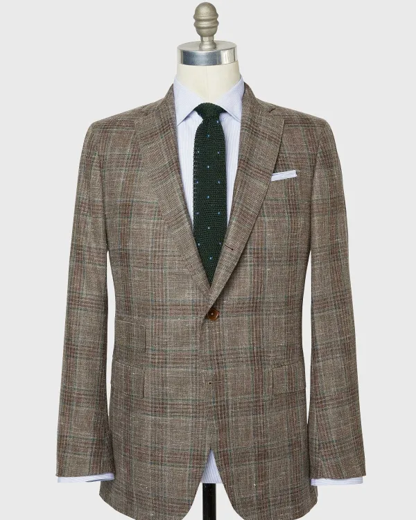 New Sid Mashburn Virgil No. 2 Jacket Brown/Bluegrass Plaid Hopsack