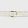 Clearance Sid Mashburn 1" Woven Double O-Ring Belt Bone Cotton