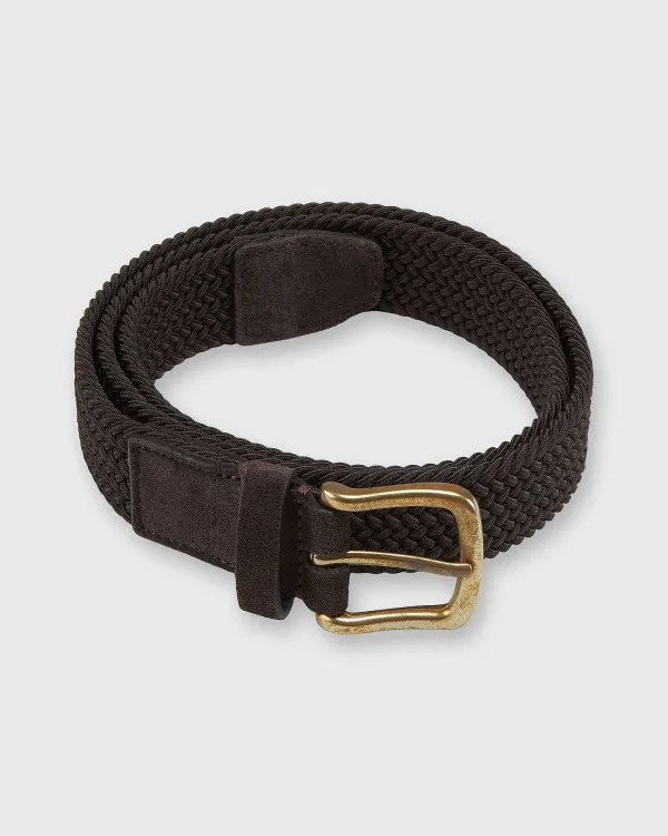 Outlet Sid Mashburn 1.25" Woven Elastic Belt Chocolate