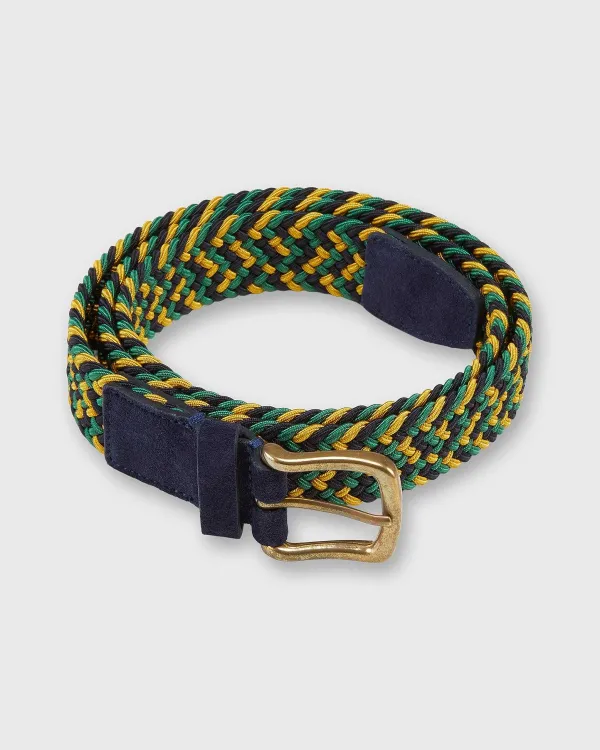 Hot Sid Mashburn 1.25" Woven Elastic Belt Gold/Green/Navy