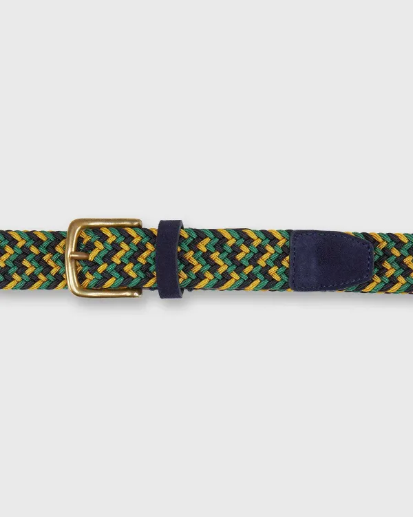 Hot Sid Mashburn 1.25" Woven Elastic Belt Gold/Green/Navy