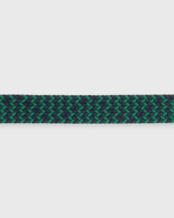 Outlet Sid Mashburn 1.25" Woven Elastic Belt Navy/Green