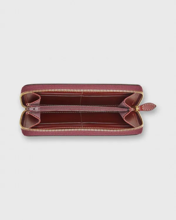 Sale Ann Mashburn Zip Wallet Bordeaux Leather