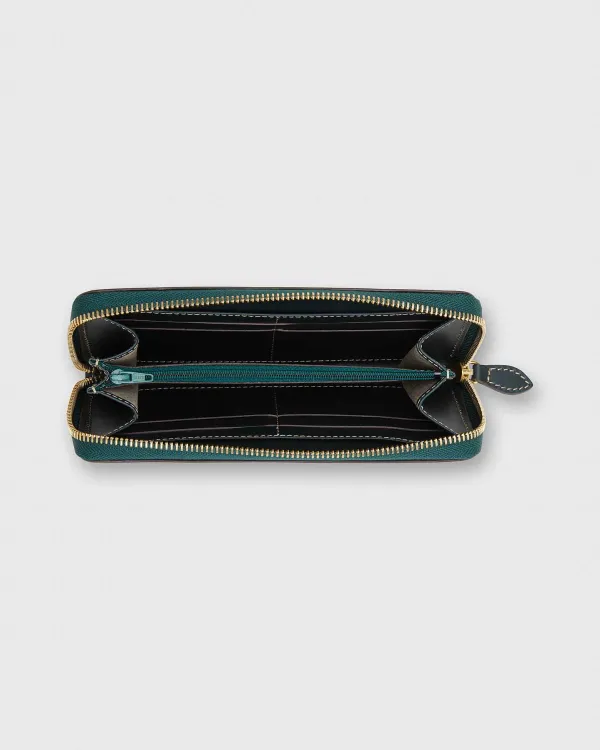 Outlet Ann Mashburn Zip Wallet Dark Green Leather